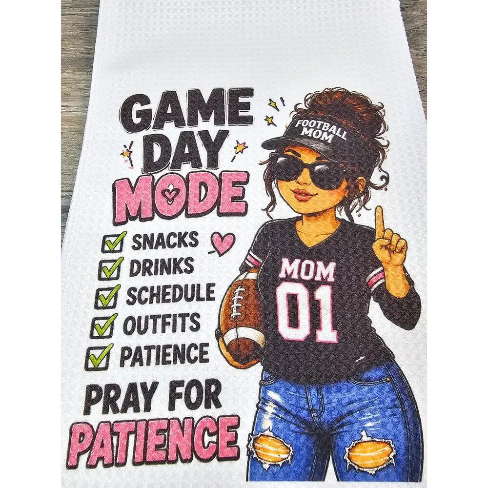 Football Mom Game Day Kitchen Towel Funny Sports Mom Gift Football Decor